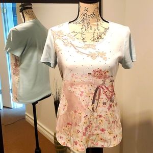 Karen Scott embellished t-shirt, size XS